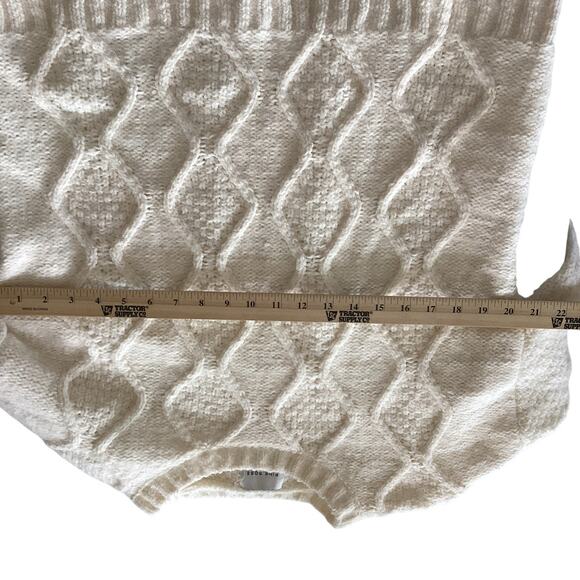 Pink Rose Cream Cable Short Pullover Sweater Size L - Picture 5 of 7